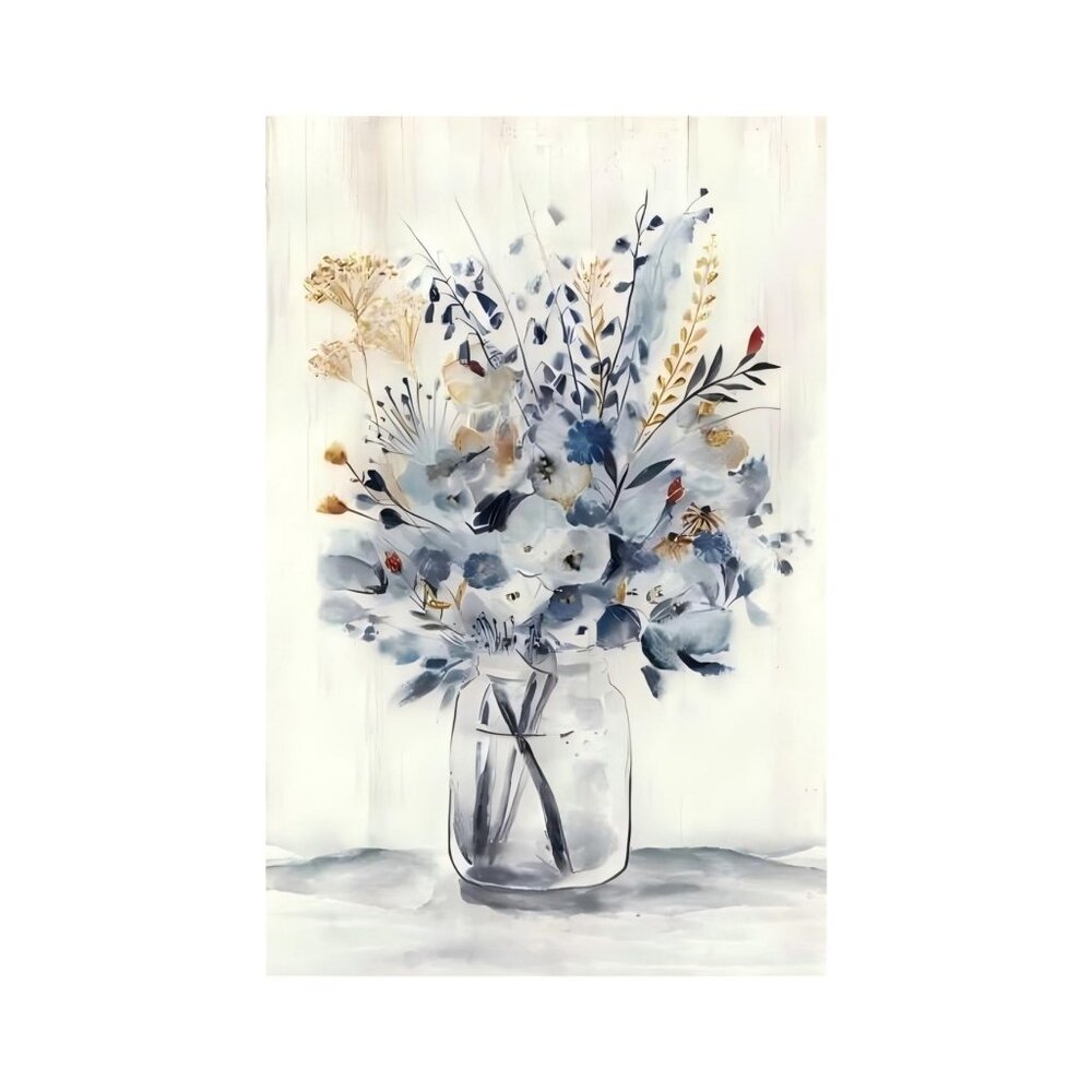 Abstract Flower Unframed Canvas Wall Art  24" X 36"